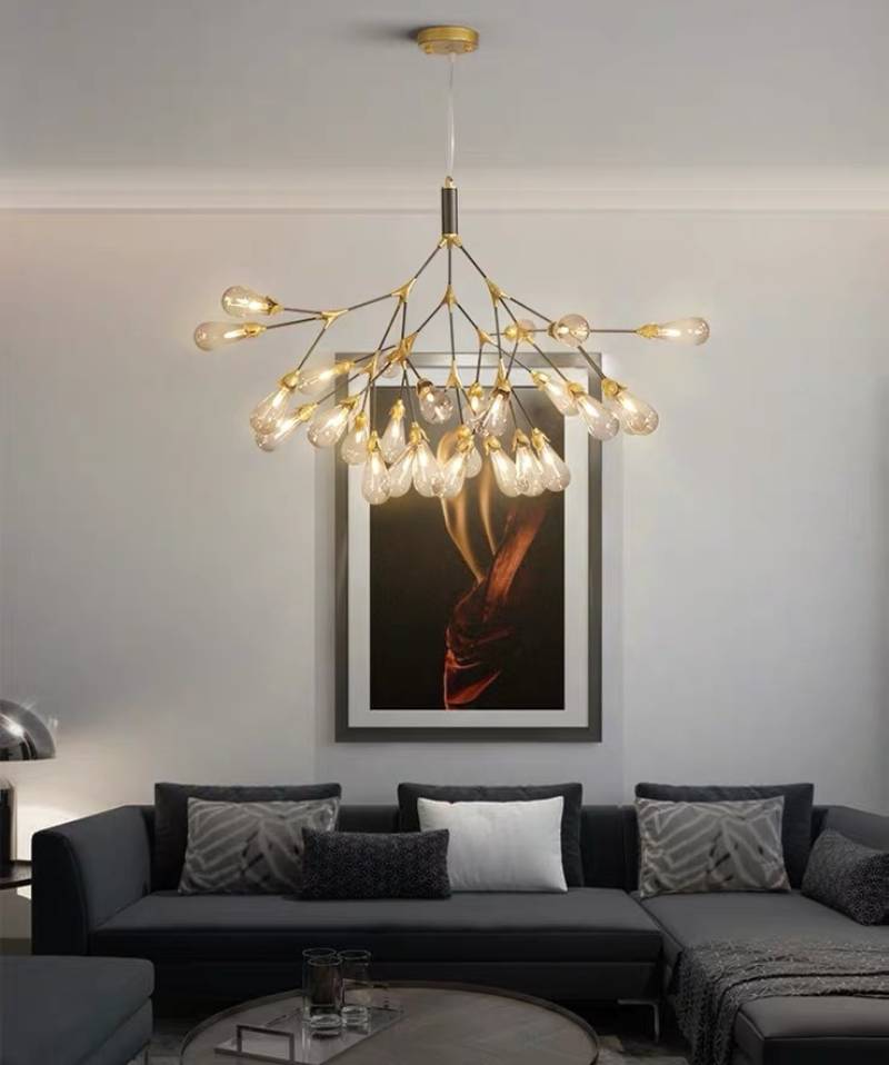 Modern Branch Chandelier – Gold Contemporary Ceiling Light for Living & Dining Rooms