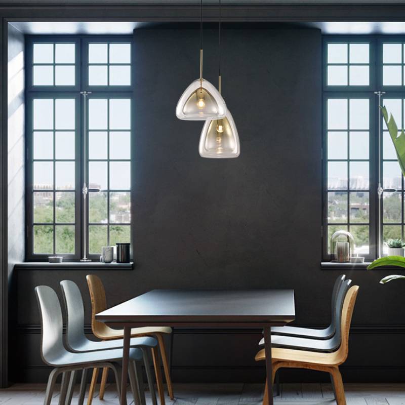 Modern Glass Pendant Light – Clear Shade Ceiling Fixture