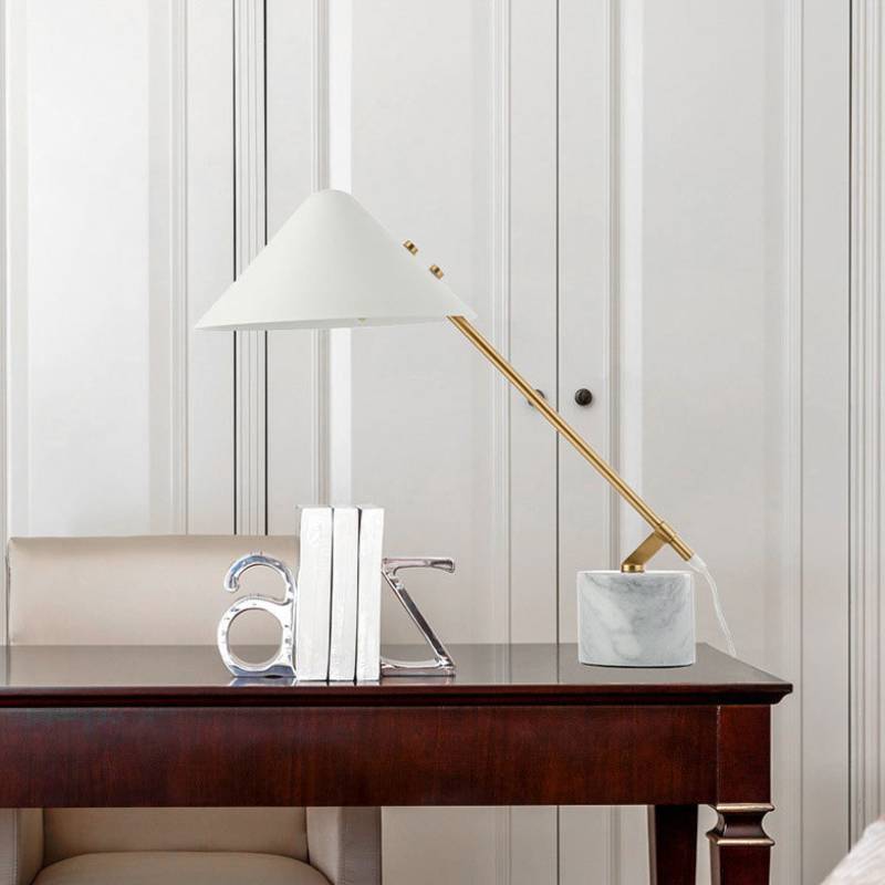 Luxury Marble Base Table Lamp – Modern Brass Desk Light