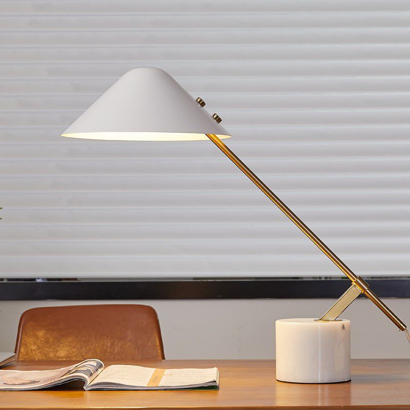 Luxury Marble Base Table Lamp – Modern Brass Desk Light