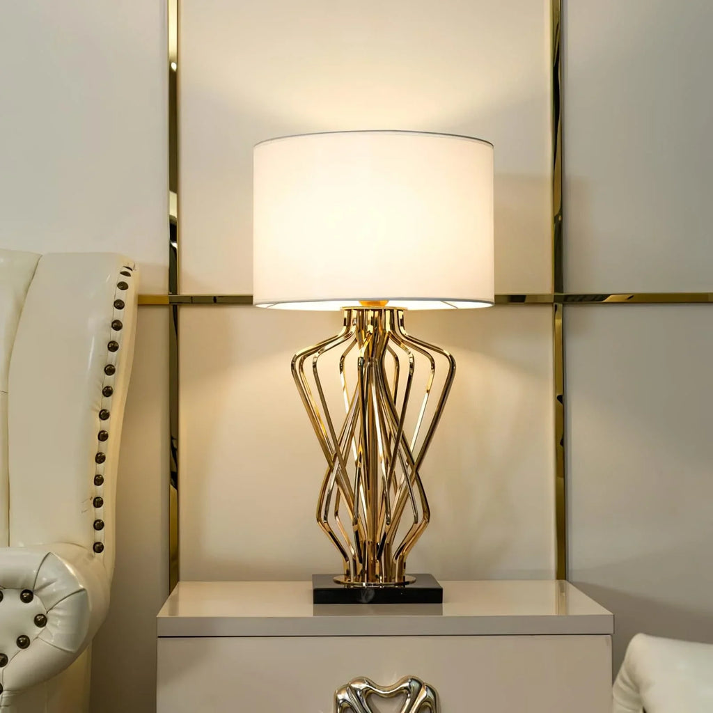 Luxury Gold Table Lamp – Modern Bedside & Living Room Lighting