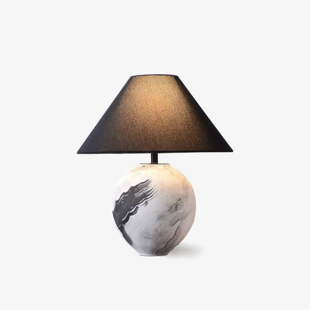 Marble Pattern Ceramic Lamp – Soft Ambient Lighting for Modern Homes