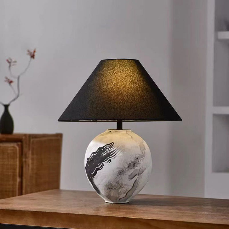 Marble Pattern Ceramic Lamp – Soft Ambient Lighting for Modern Homes