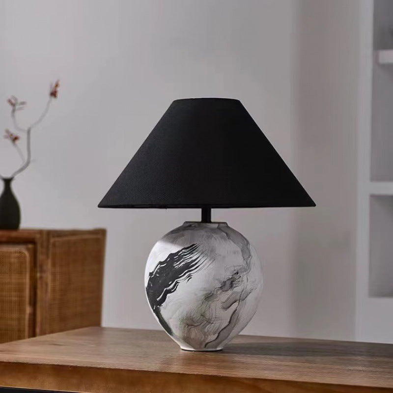 Marble Pattern Ceramic Lamp – Soft Ambient Lighting for Modern Homes