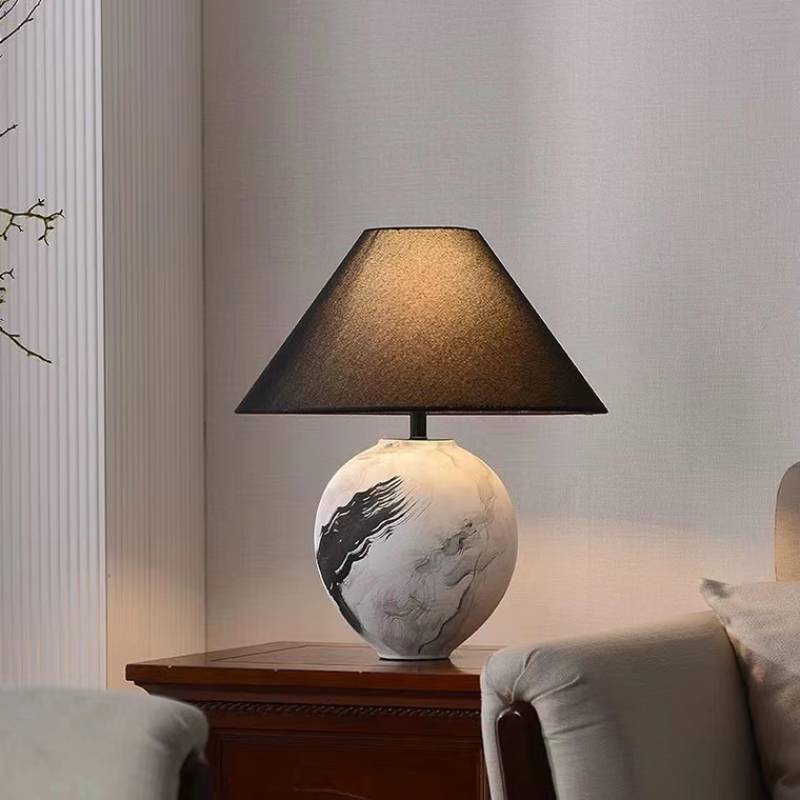 Marble Pattern Ceramic Lamp – Soft Ambient Lighting for Modern Homes