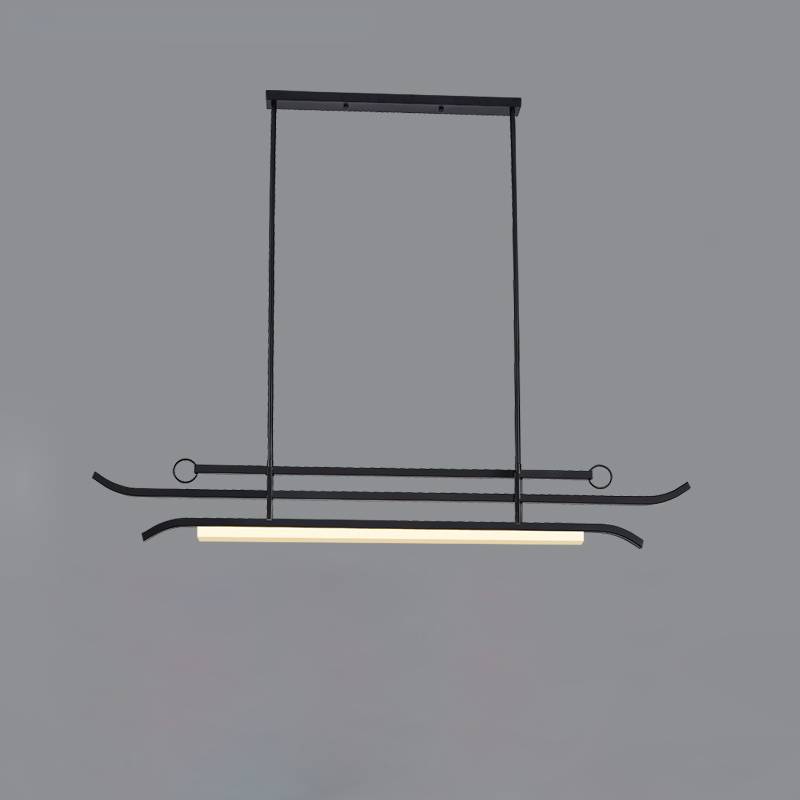 Modern Linear LED Chandelier – Minimalist Pendant Light for Dining Room