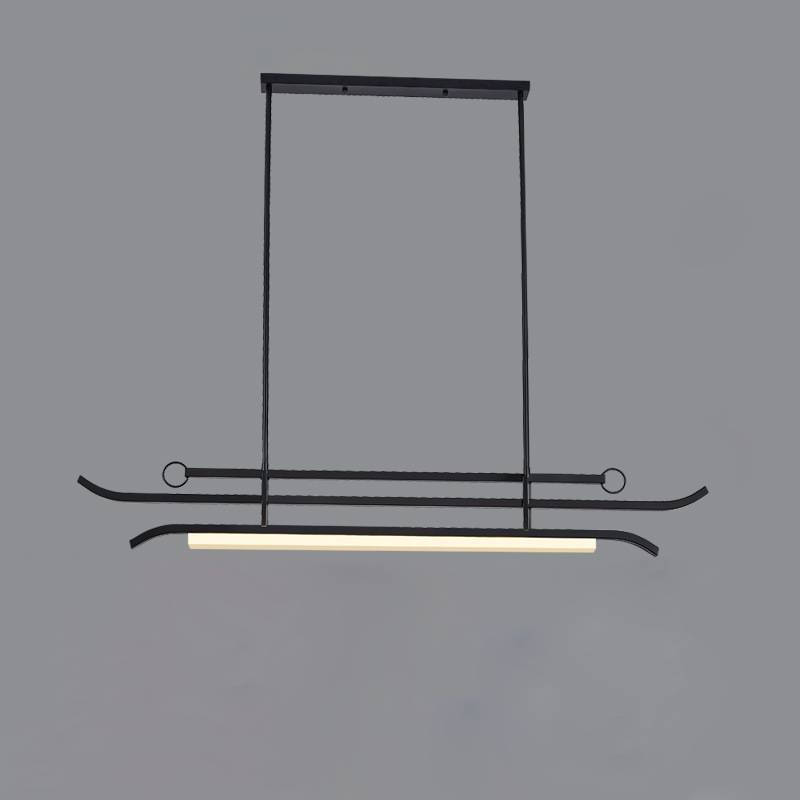 Modern Linear LED Chandelier – Minimalist Pendant Light for Dining Room