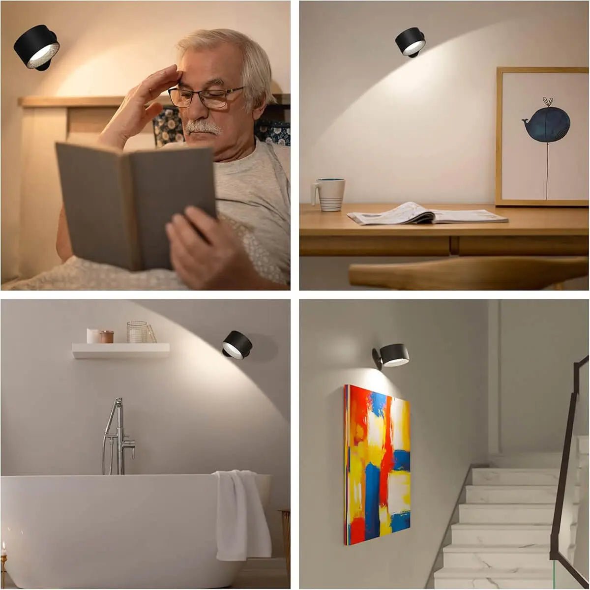 Wireless Rechargeable Wall Light – Nordic LED Design with Remote Dimming