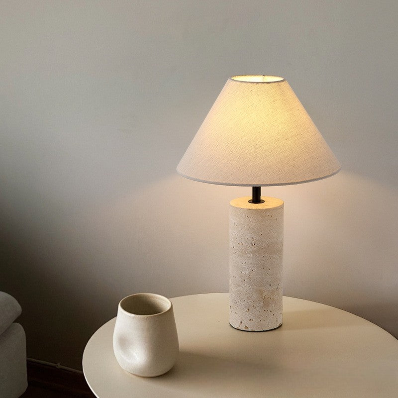 Marble & Linen Table Lamp – Modern Decorative Light