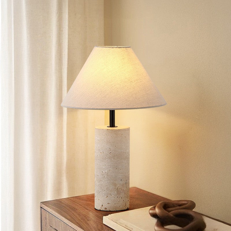 Marble & Linen Table Lamp – Modern Decorative Light