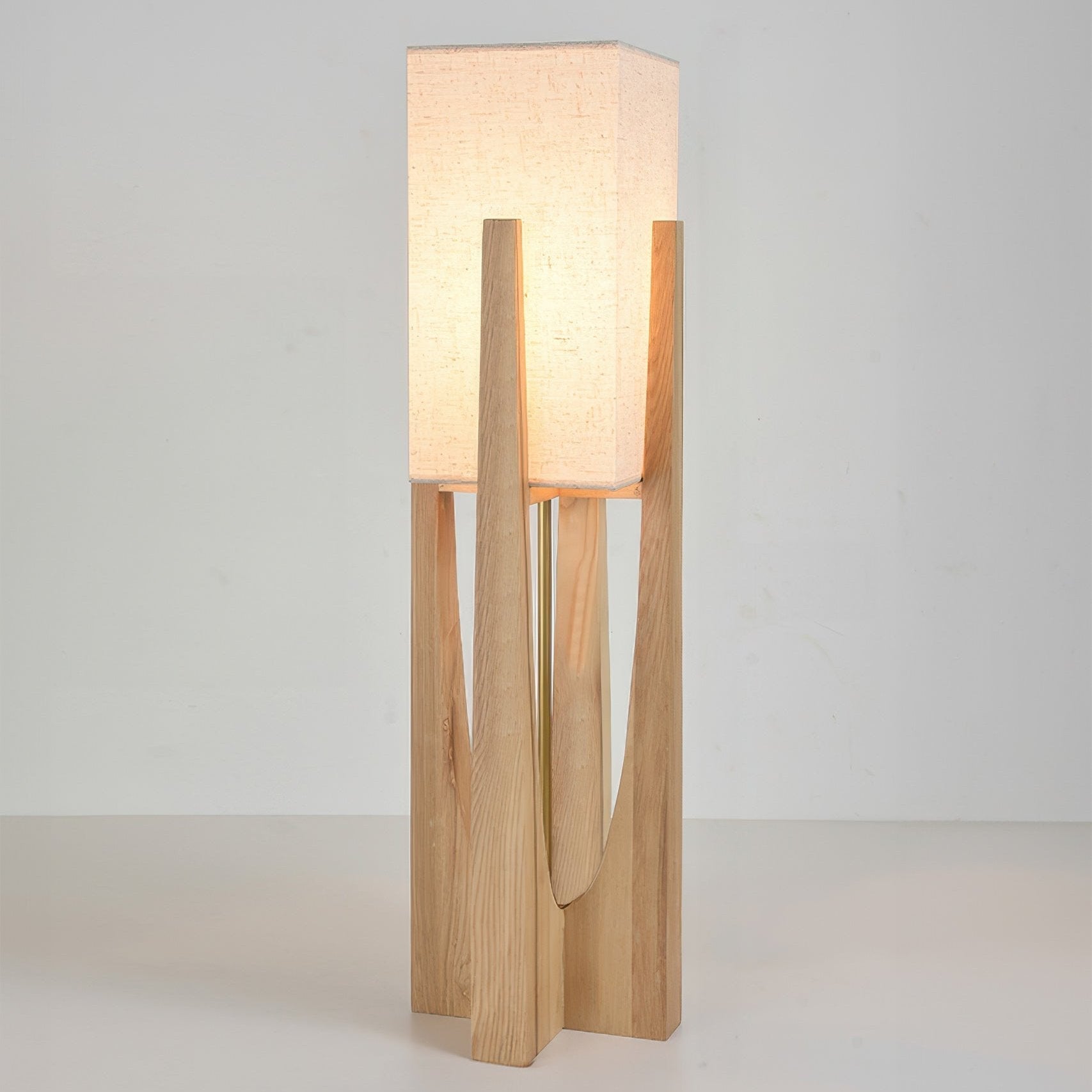 Japanese Walnut Floor Lamp – Minimalist Solid Wood Standing Light