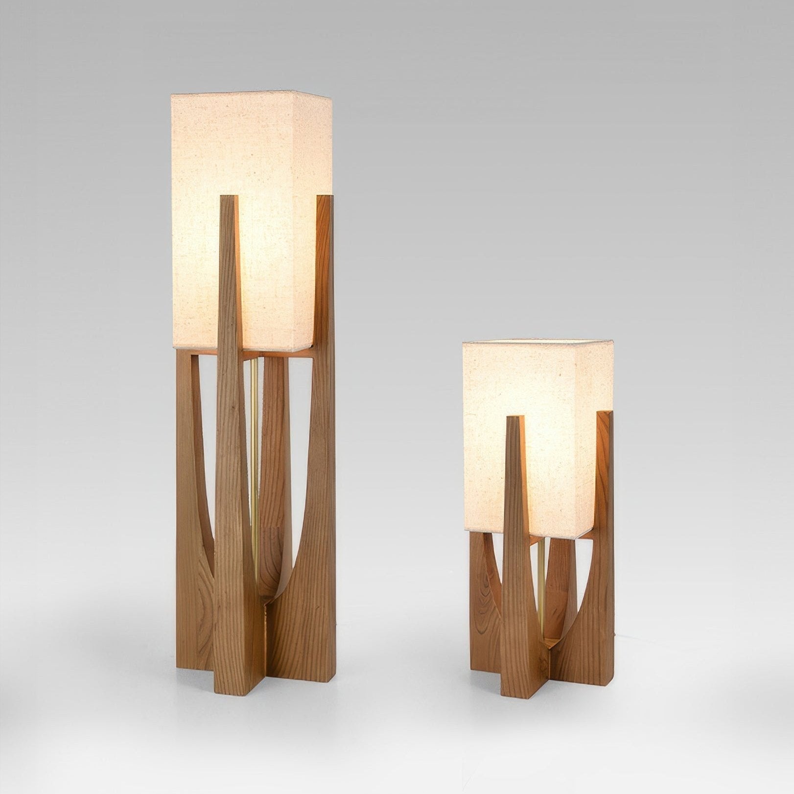 Japanese Walnut Floor Lamp – Minimalist Solid Wood Standing Light