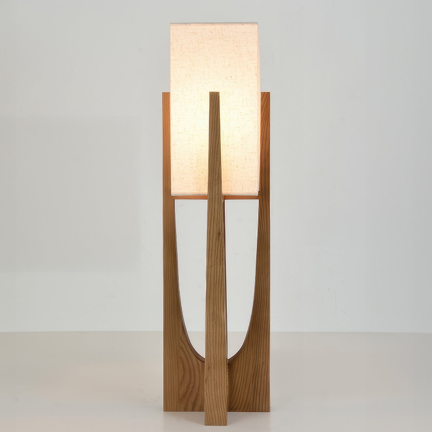 Japanese Walnut Floor Lamp – Minimalist Solid Wood Standing Light