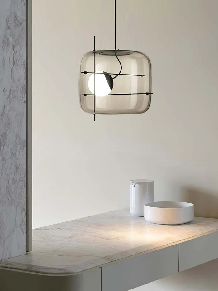 Modern Glass Pendant Light – Contemporary Ceiling Hanging Lamp