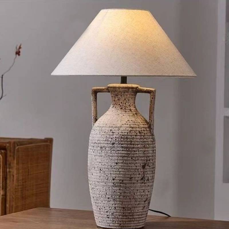 Textured Ceramic Table Lamp – Warm Ambient Lighting for Home Décor