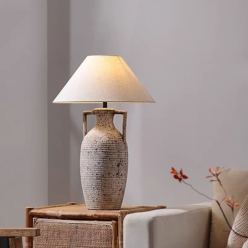 Textured Ceramic Table Lamp – Warm Ambient Lighting for Home Décor