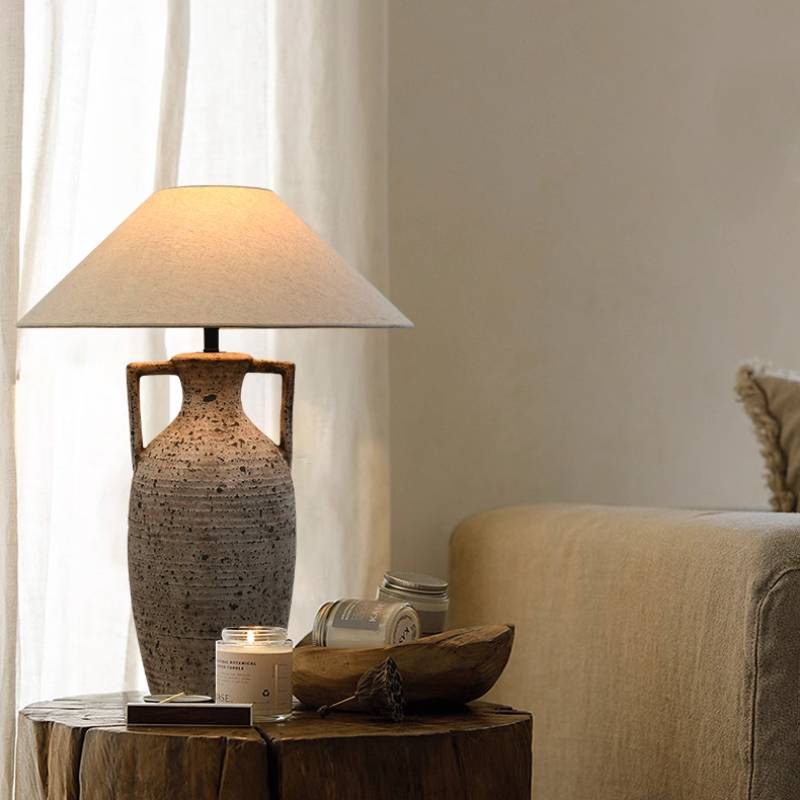 Textured Ceramic Table Lamp – Warm Ambient Lighting for Home Décor