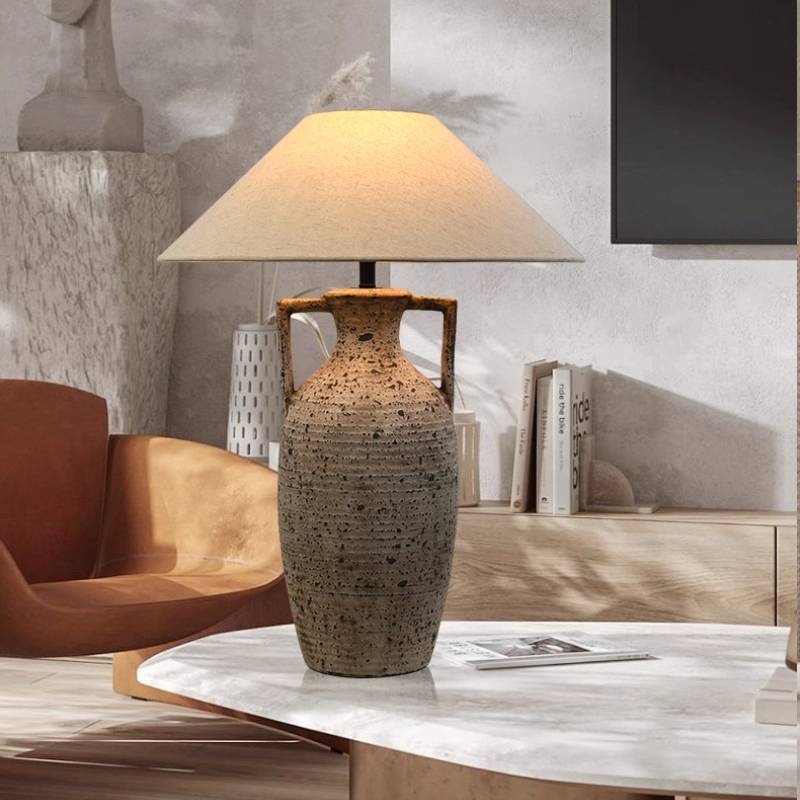 Textured Ceramic Table Lamp – Warm Ambient Lighting for Home Décor