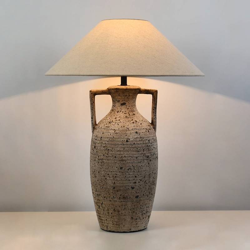 Textured Ceramic Table Lamp – Warm Ambient Lighting for Home Décor