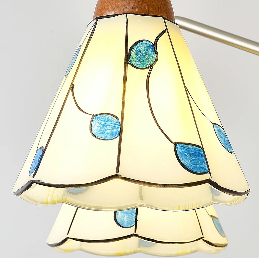 Classic Tiffany Chandelier – Vintage Floral Stained Glass Light