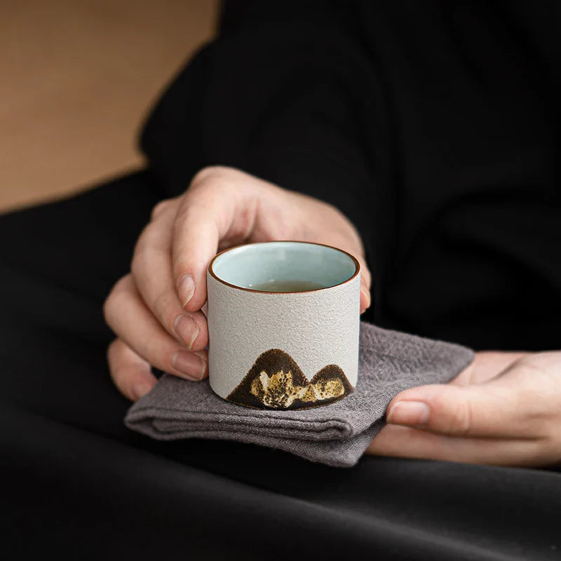 6 Piece Ceramic Espresso Cup Gift Set with Travel Storage Box 60ml Coffee Cups for Espresso Cortado Tea & Coffee Lovers