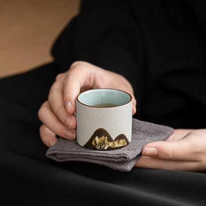 6 Piece Ceramic Espresso Cup Gift Set with Travel Storage Box 60ml Coffee Cups for Espresso Cortado Tea & Coffee Lovers