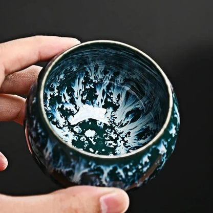 Ceramic Tea & Espresso Cup Gift Set with Gift Box 5 Piece Porcelain Coffee Cup Set for Tea Lovers Modern Glazed Drinkware