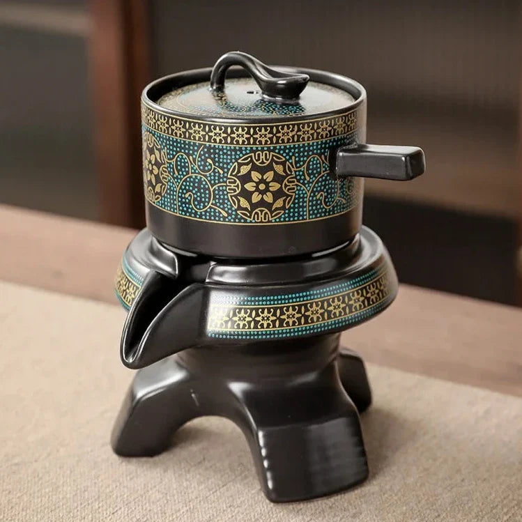 10 Piece Ceramic Tea Set with Teapot & Travel Case Vintage Oriental Tea Gift Set for Gongfu Tea Ceremonies & Home Tea Serving