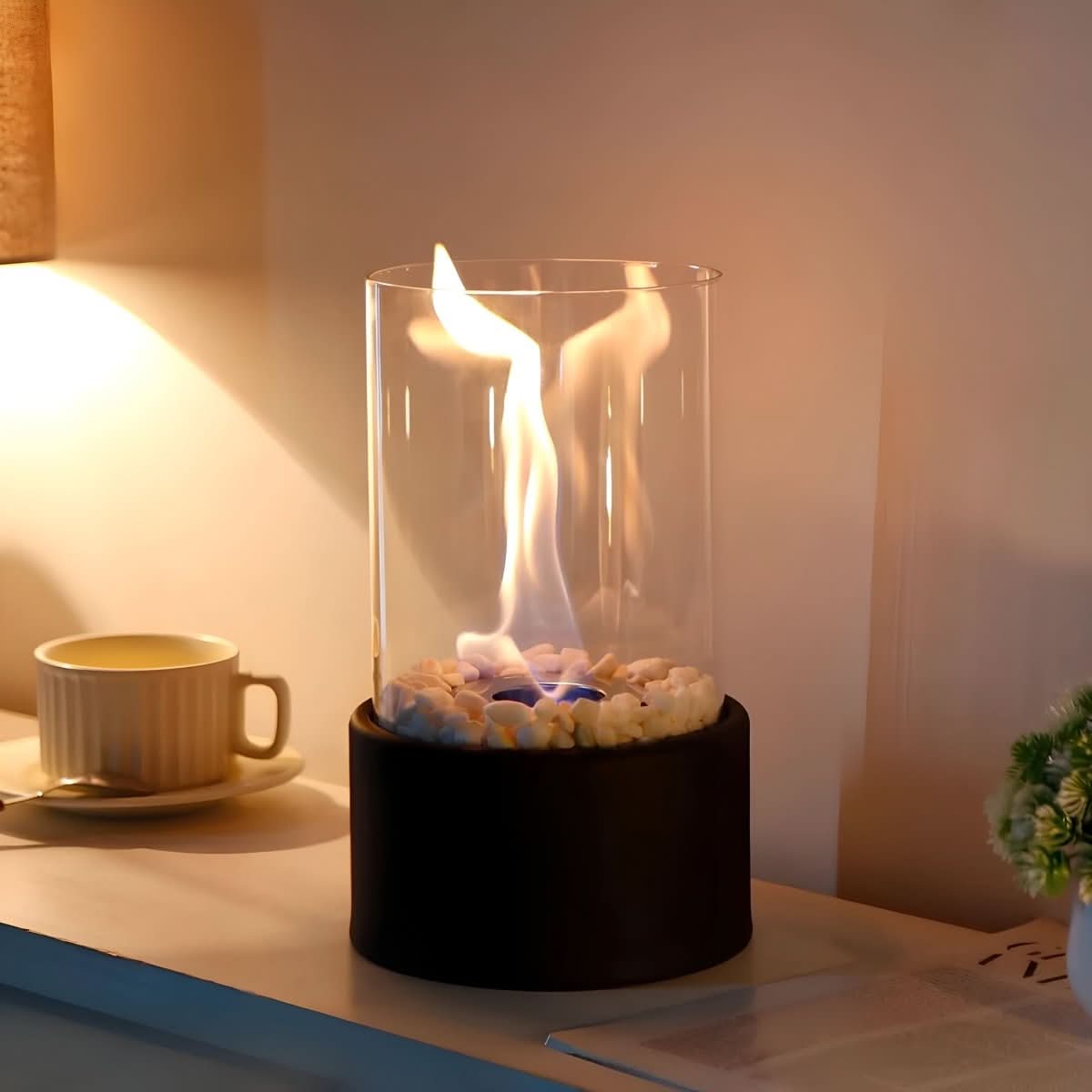 Smokeless Tabletop Fireplace – Modern Indoor & Outdoor Decorative Flame