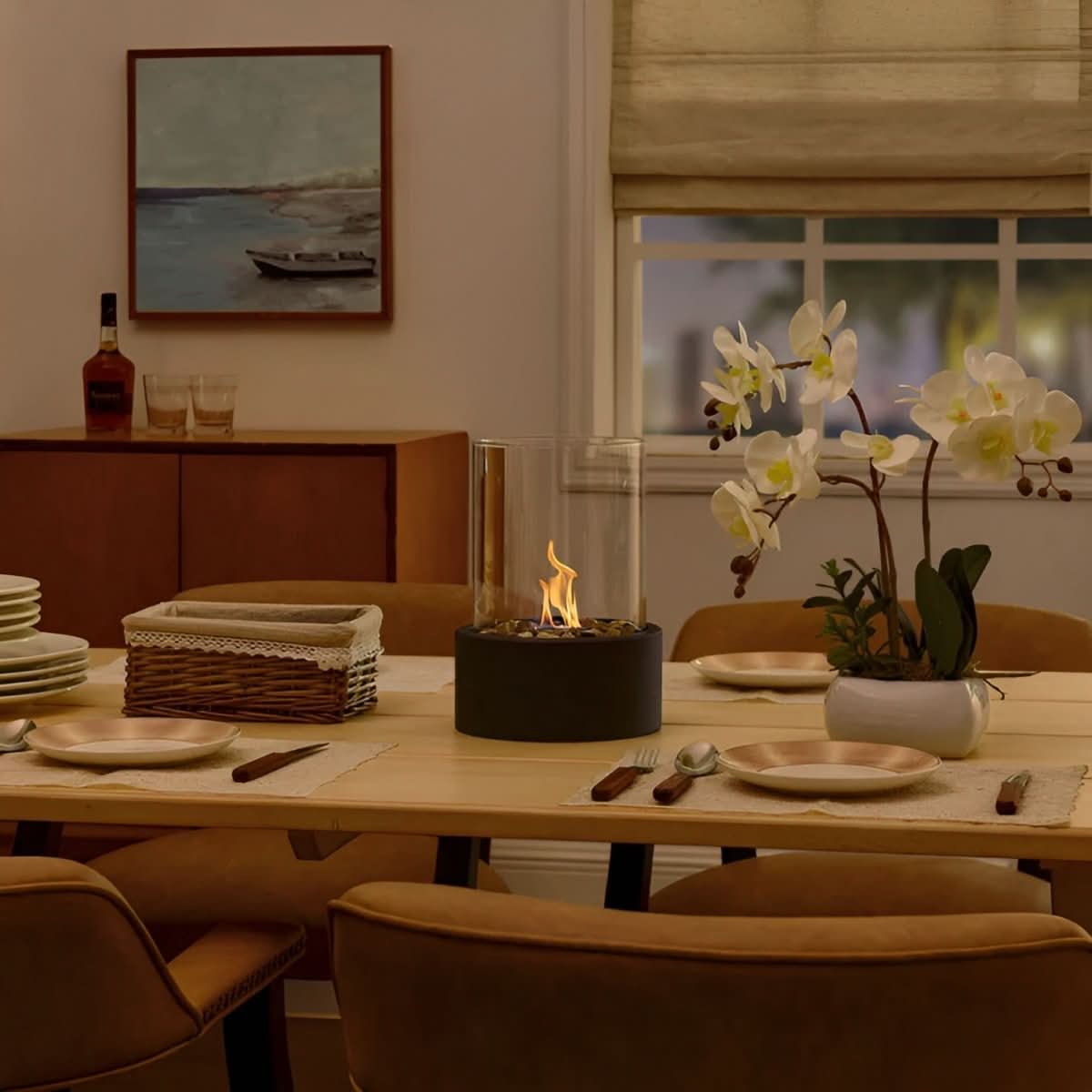 Smokeless Tabletop Fireplace – Modern Indoor & Outdoor Decorative Flame