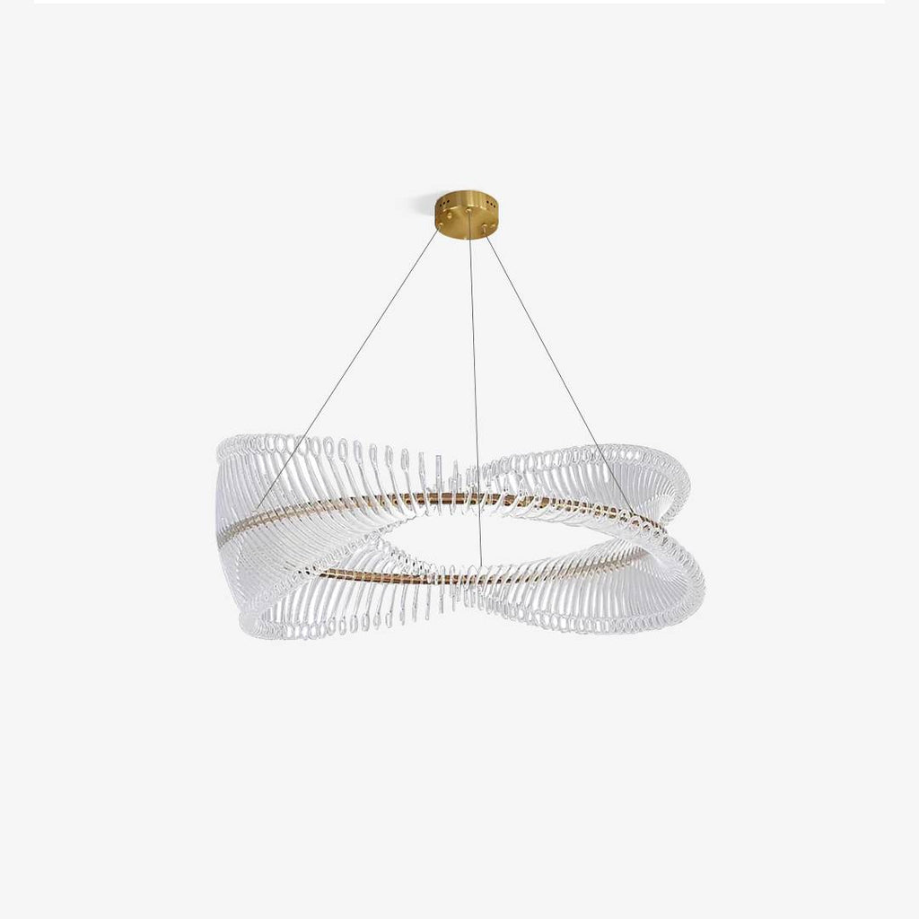 Modern Spiral Acrylic Chandelier – Luxury LED Ring Light