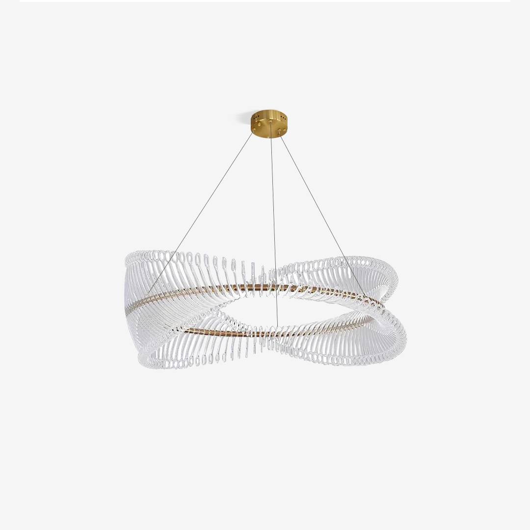 Modern Spiral Acrylic Chandelier – Luxury LED Ring Light