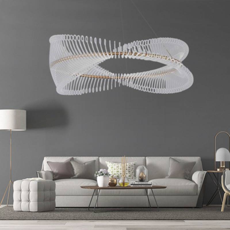 Modern Spiral Acrylic Chandelier – Luxury LED Ring Light