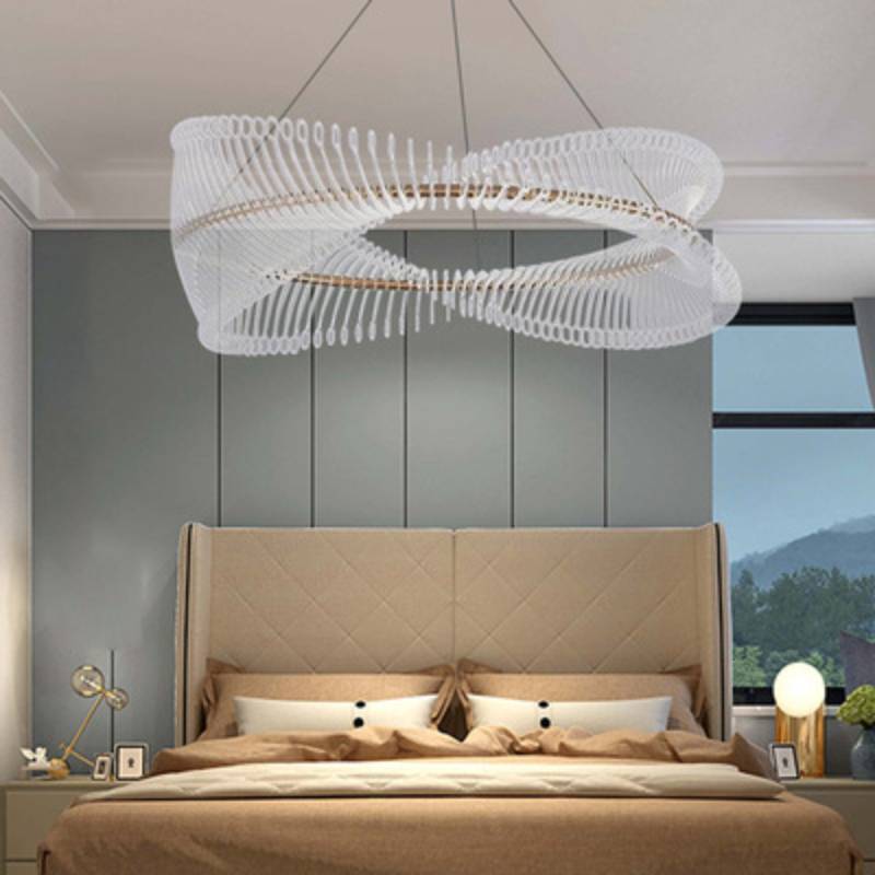 Modern Spiral Acrylic Chandelier – Luxury LED Ring Light