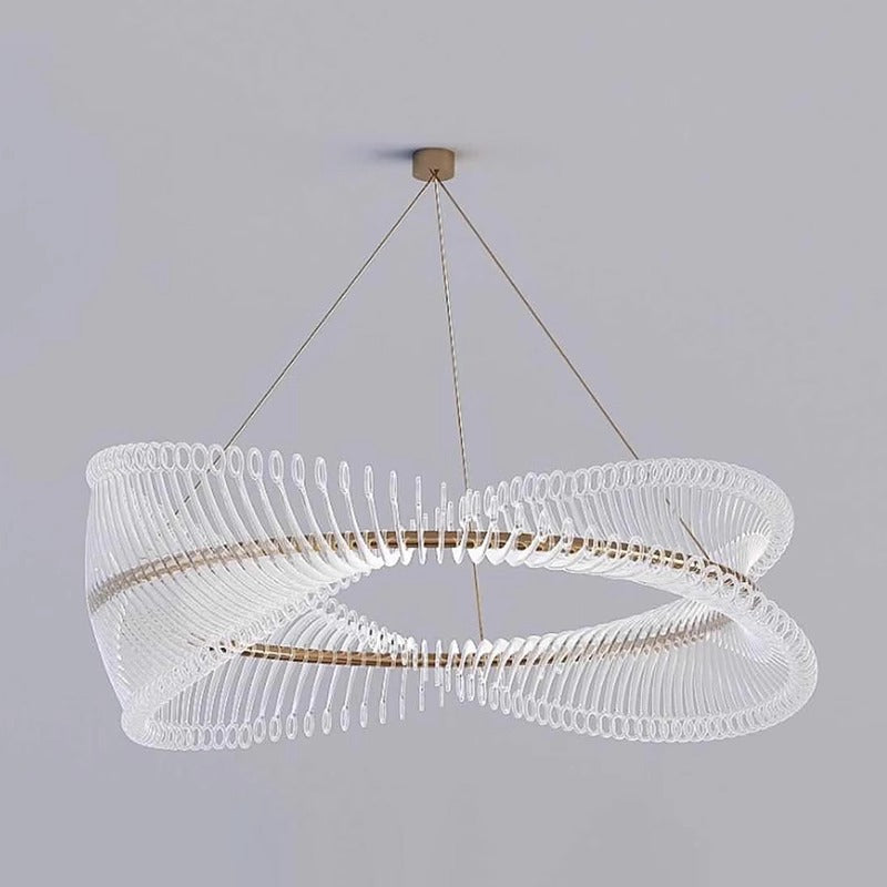 Modern Spiral Acrylic Chandelier – Luxury LED Ring Light