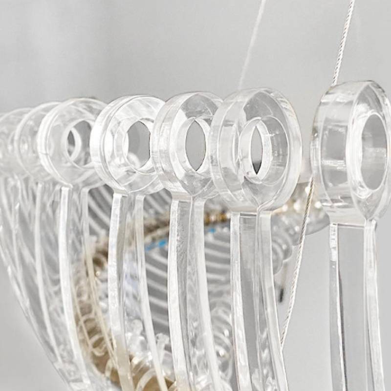 Modern Spiral Acrylic Chandelier – Luxury LED Ring Light