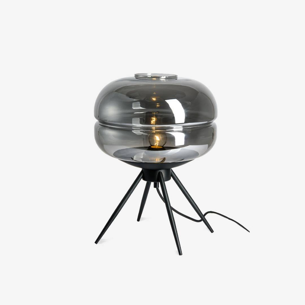 Torvian Smoked Glass Table Lamp – Modern Tripod Design