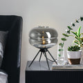 Torvian Smoked Glass Table Lamp – Modern Tripod Design