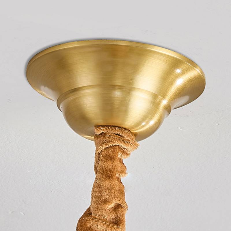 Traditional Chandelier – Gold & Walnut Ceiling Light for Living Room