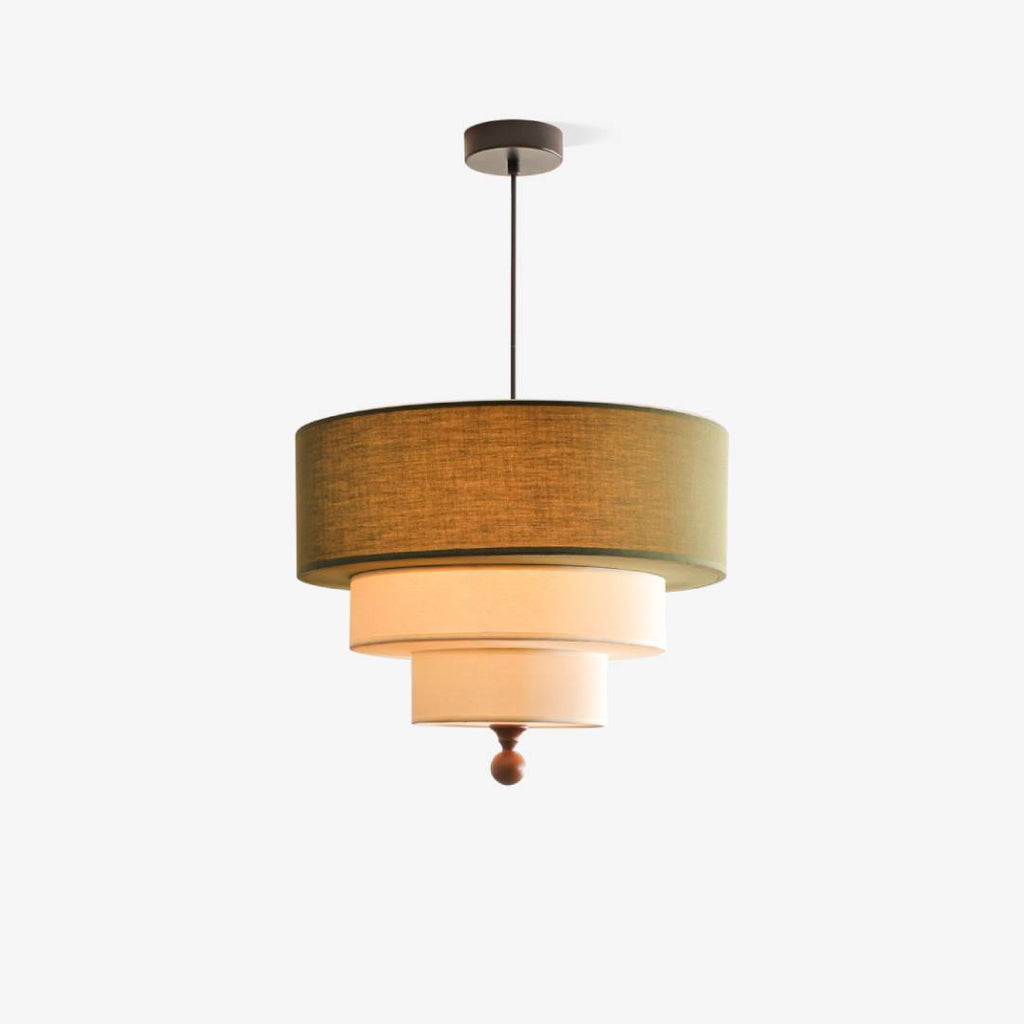 Layered Fabric Pendant Light – Soft Ambient Drum Ceiling Fixture