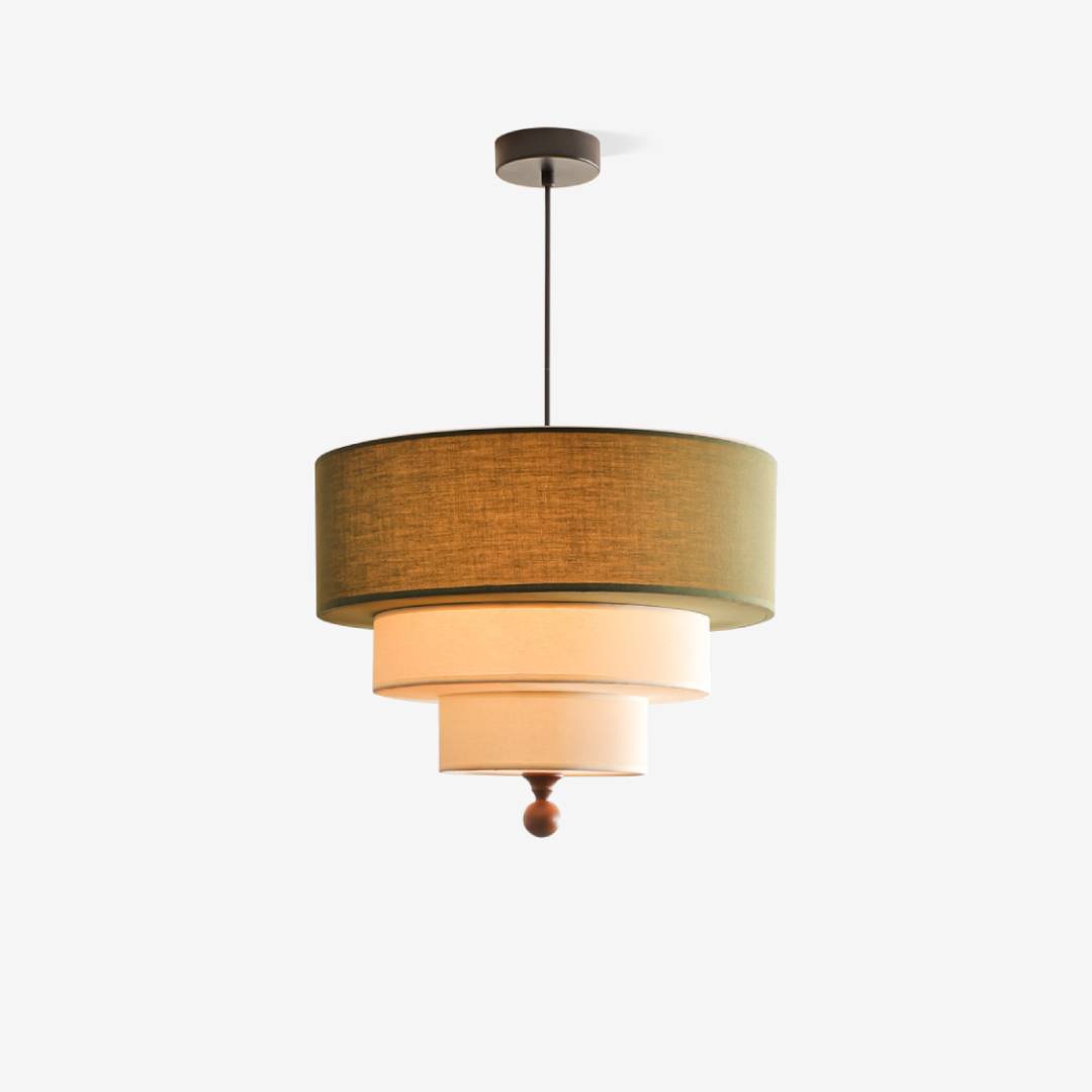 Layered Fabric Pendant Light – Soft Ambient Drum Ceiling Fixture