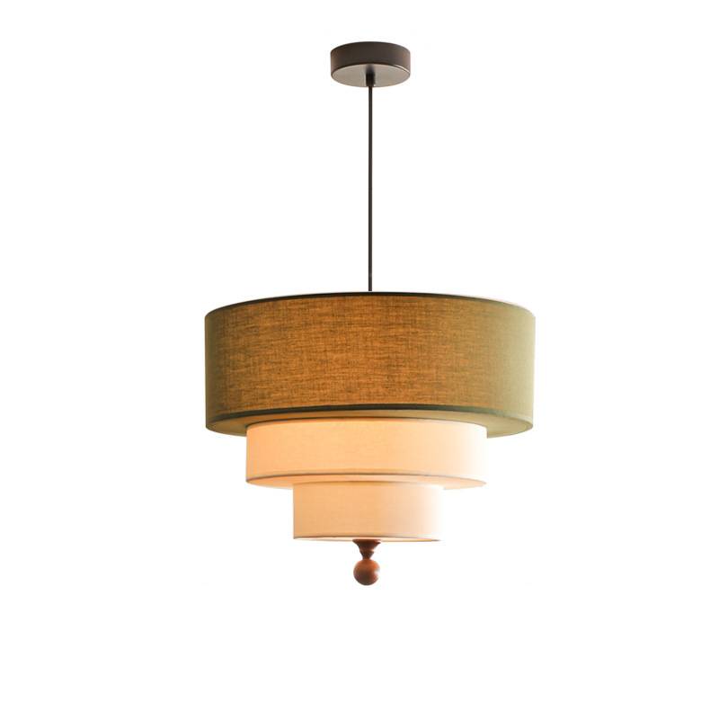 Layered Fabric Pendant Light – Soft Ambient Drum Ceiling Fixture