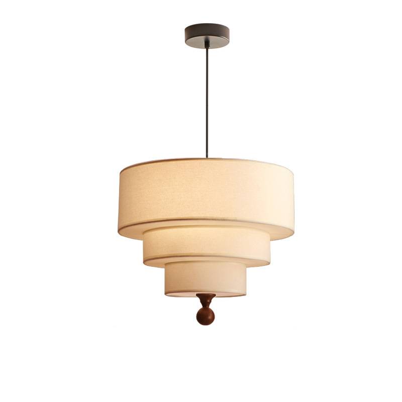 Layered Fabric Pendant Light – Soft Ambient Drum Ceiling Fixture