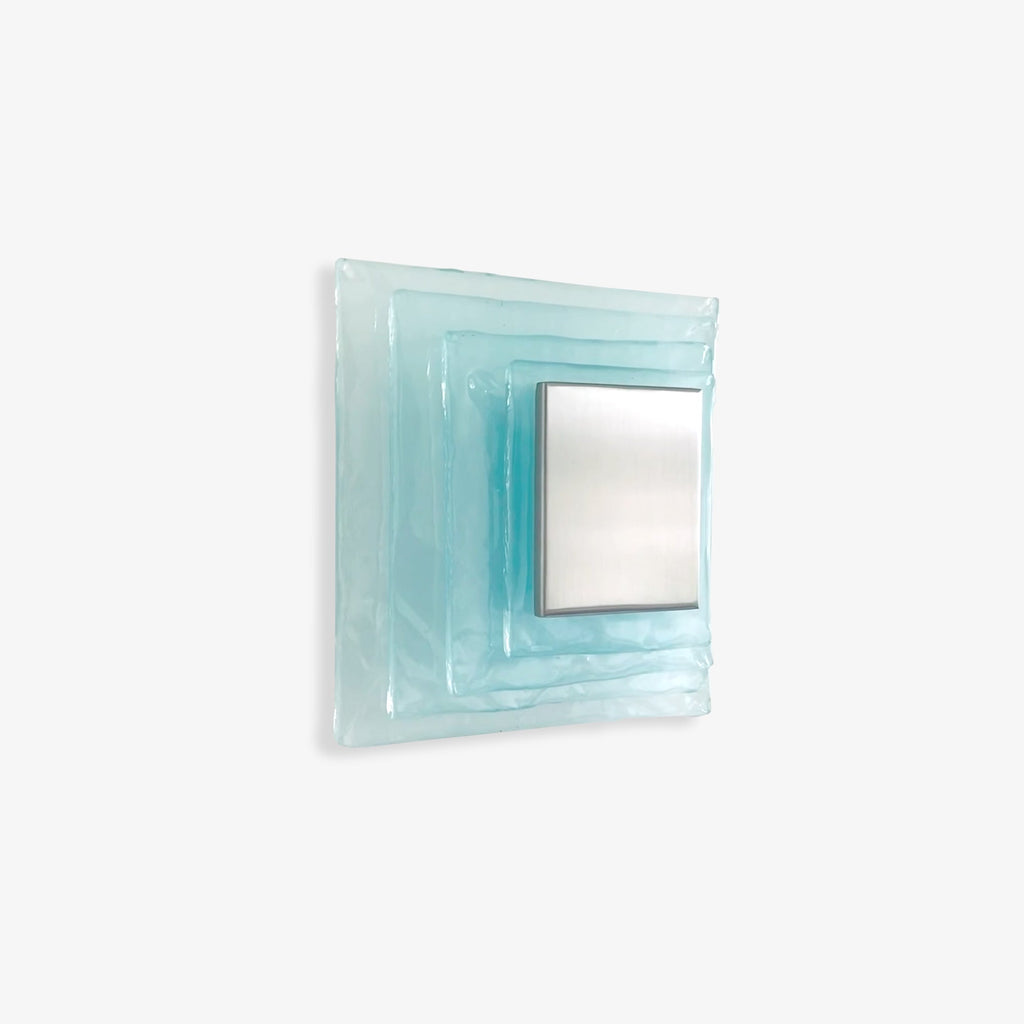 Modern Glass Wall Sconce – Textured Square Decorative Light
