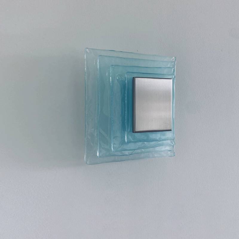Modern Glass Wall Sconce – Textured Square Decorative Light