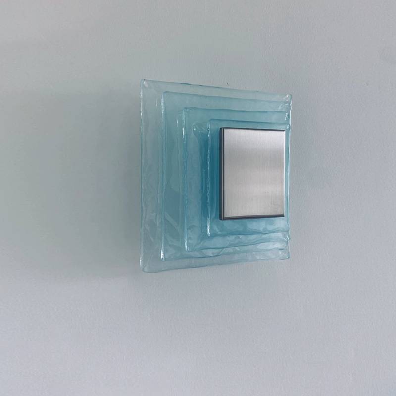 Modern Glass Wall Sconce – Textured Square Decorative Light