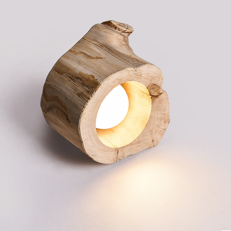 Modern Rustic Wood Ceiling Light – Hollow Log Design