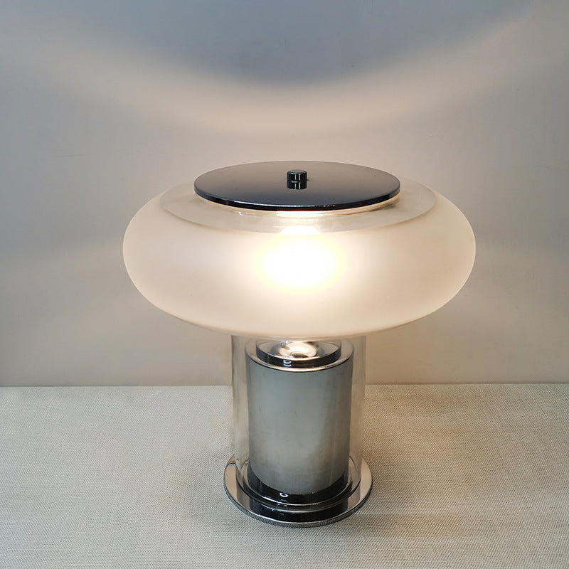 Modern Glass Table Lamp with Chrome Base – Designer Ambient Light