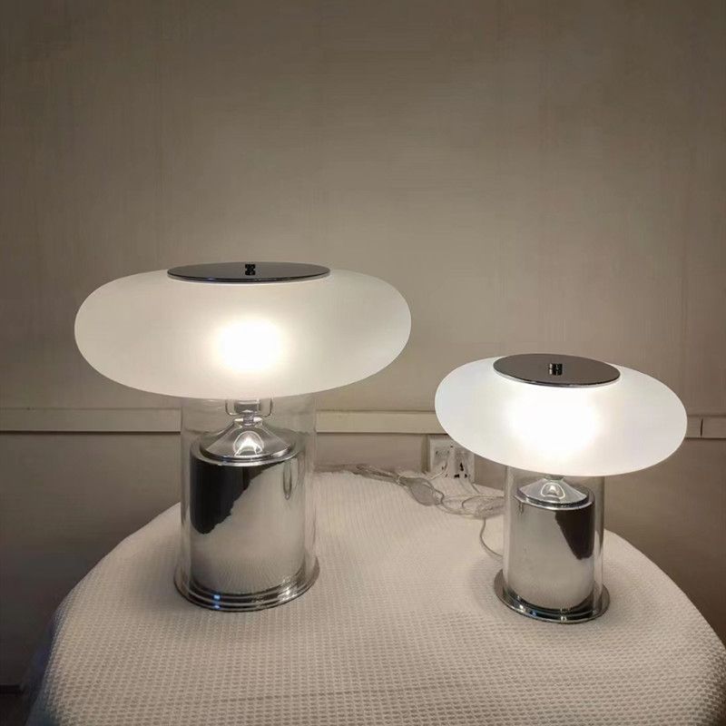 Modern Glass Table Lamp with Chrome Base – Designer Ambient Light