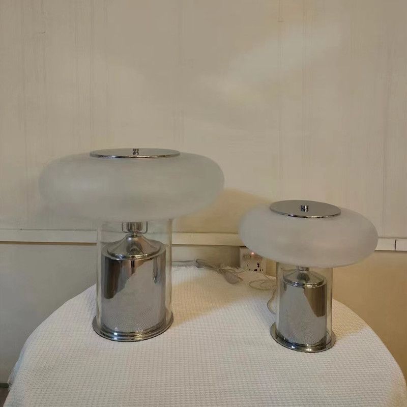 Modern Glass Table Lamp with Chrome Base – Designer Ambient Light